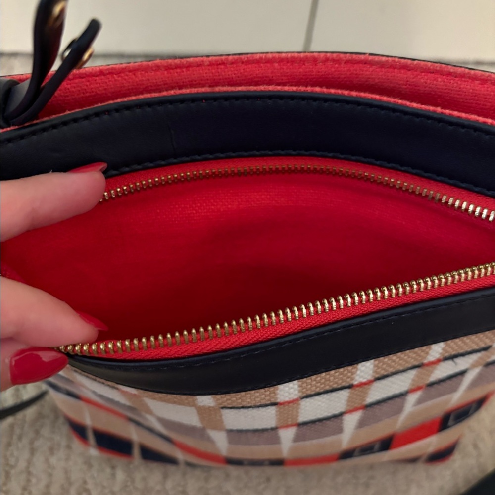 Spartina 449 Quarterdeck Navy Trim Plaid adjustable crossbody/shoulder bag - Picture 3 of 11
